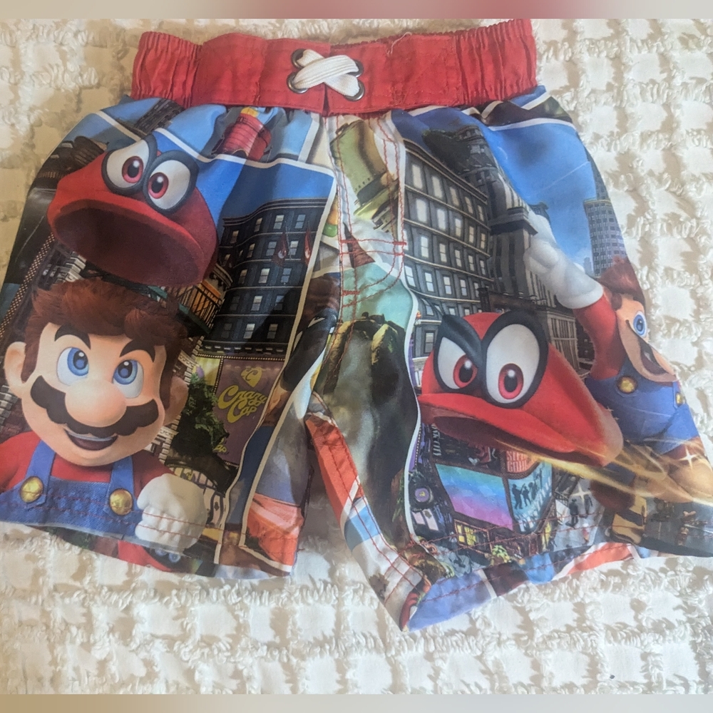 Nintendo Mario Boys 4t swim trunks shorts